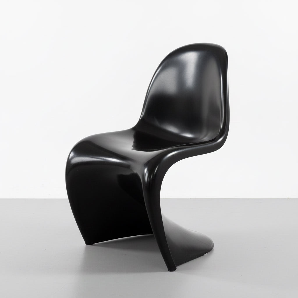 Panton Chair Fehlbaum – Schwarz Hochglanz (1971) | Original Vintage Designklassiker